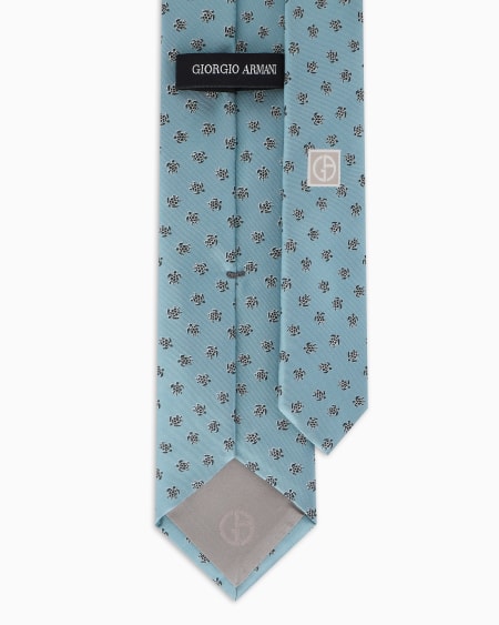 A|x Armani Exchange Pure Silk Tie With Jacquard Stripes