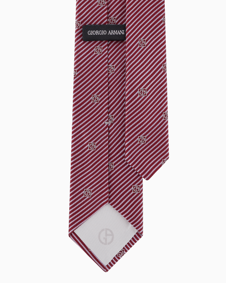A|x Armani Exchange Pure Silk Tie With Jacquard Stripes