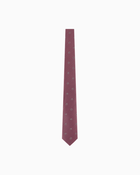 a|x armani exchange Pure silk tie with jacquard stripes