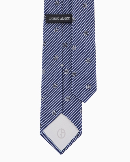 A|x Armani Exchange Pure Silk Tie With Jacquard Stripes