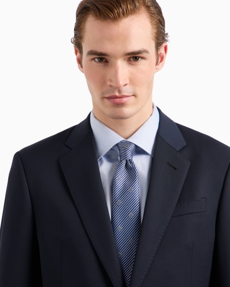 A|x Armani Exchange Pure Silk Tie With Jacquard Stripes