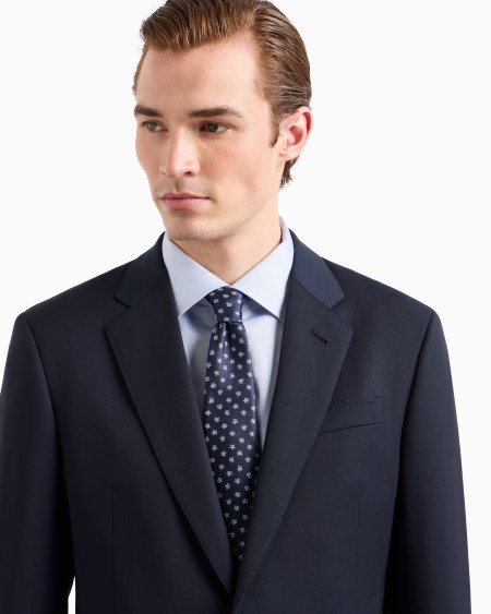 A|x Armani Exchange Pure Silk Tie With Jacquard Stripes