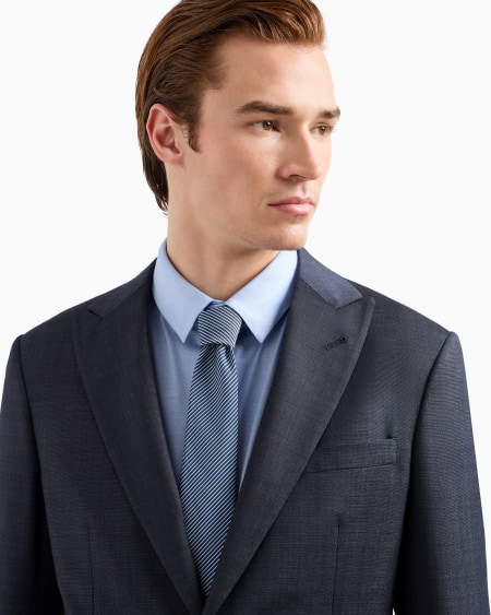 A|x Armani Exchange Pure Silk Tie With Jacquard Stripes