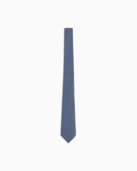 a|x armani exchange Pure silk tie with jacquard stripes