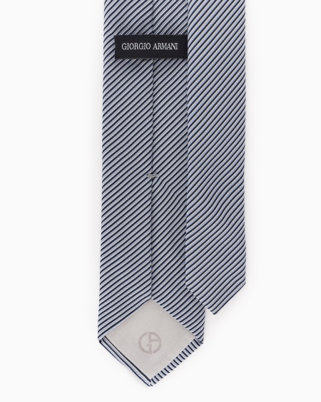 A|x Armani Exchange Pure Silk Tie With Jacquard Stripes