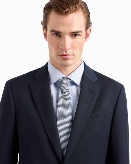 A|x Armani Exchange Pure Silk Tie With Jacquard Stripes