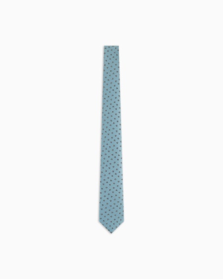 a|x armani exchange Pure silk tie with jacquard stripes
