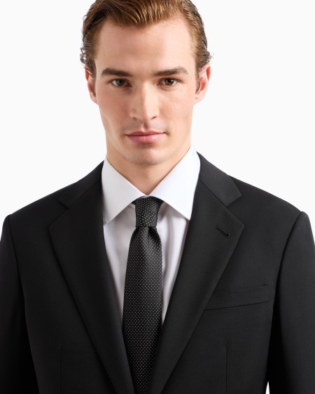 A|x Armani Exchange Pure Silk Tie With Micro Polka-dot Jacquard