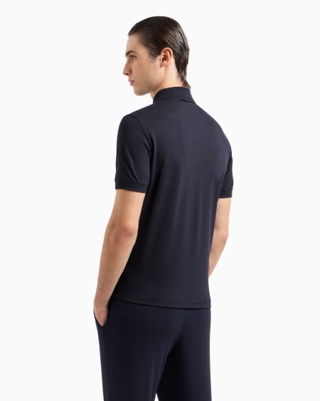 A|x Armani Exchange Pure Virgin-wool Piqué Polo Shirt