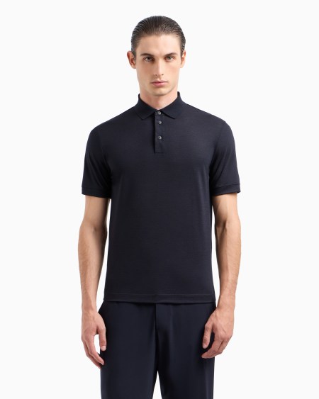 A|x Armani Exchange Pure Virgin-wool Piqué Polo Shirt