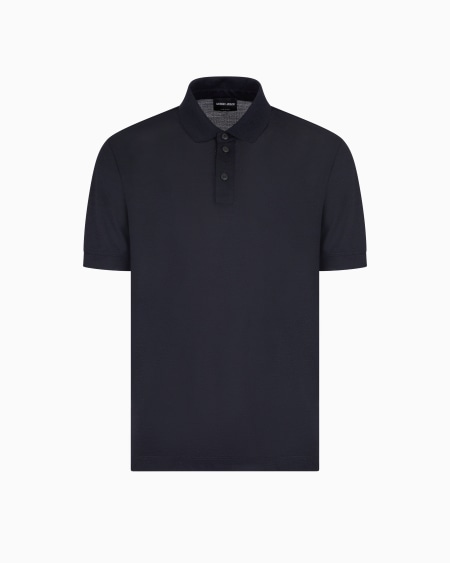 a|x armani exchange Pure virgin-wool piqué polo shirt