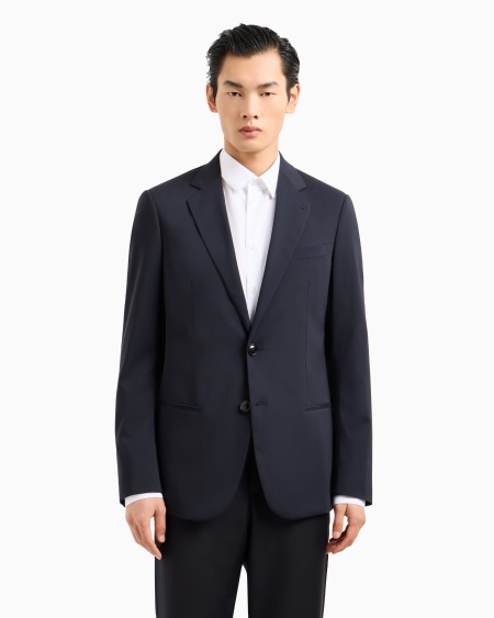 A|x Armani Exchange Pure Virgin Wool Soho Line Single-breasted Jacket