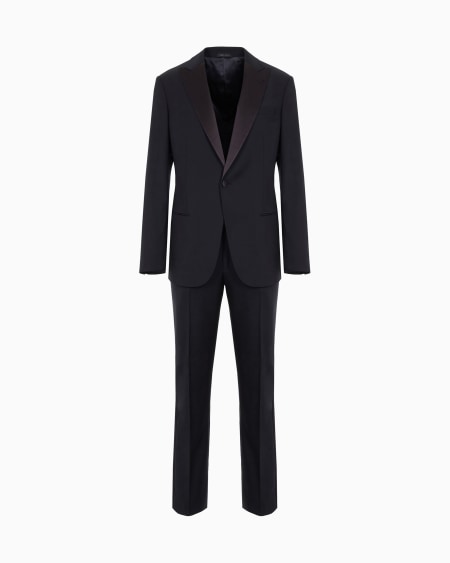 a|x armani exchange Pure wool half-canvassed slim-fit tuxedo from the Soho line