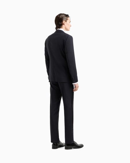 A|x Armani Exchange Pure Wool Half-canvassed Slim-fit Tuxedo From The Icon Soho Line