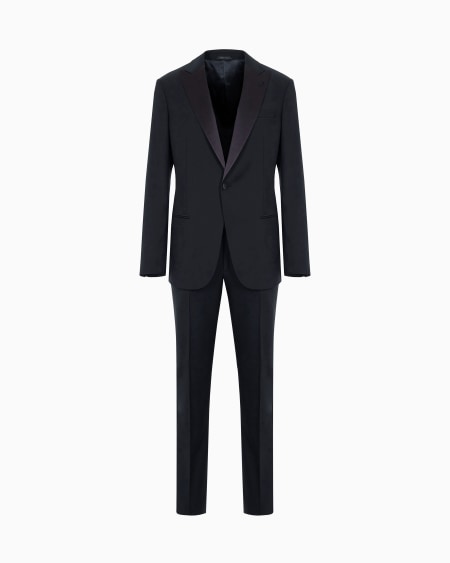 a|x armani exchange Pure wool half-canvassed slim-fit tuxedo from the Icon Soho line