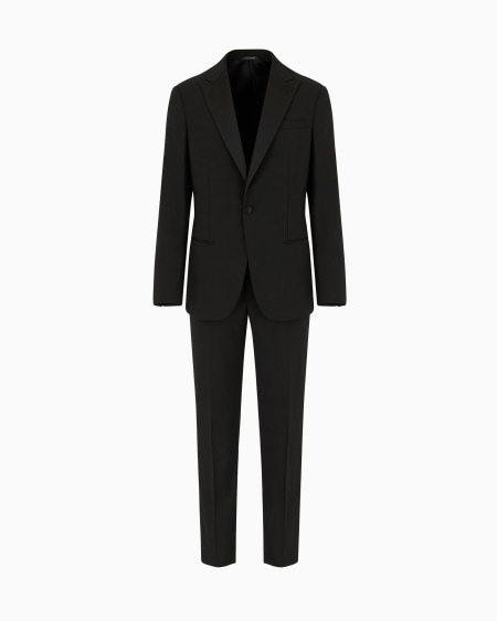 a|x armani exchange Pure wool half-canvassed slim-fit tuxedo from the Soho line
