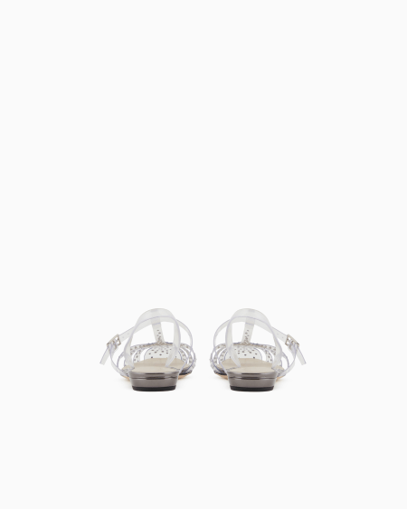 A|x Armani Exchange PVC And Rhinestone Slingback Ballerinas