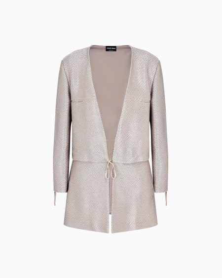 a|x armani exchange Raffia-effect cotton and viscose jacket