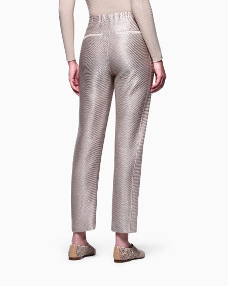 A|x Armani Exchange Raffia-effect Cotton And Viscose Trousers