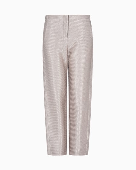 a|x armani exchange Raffia-effect cotton and viscose trousers