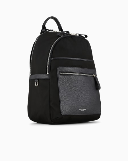 A|x Armani Exchange Recycled-nylon And Pebbled-leather Backpack ASV