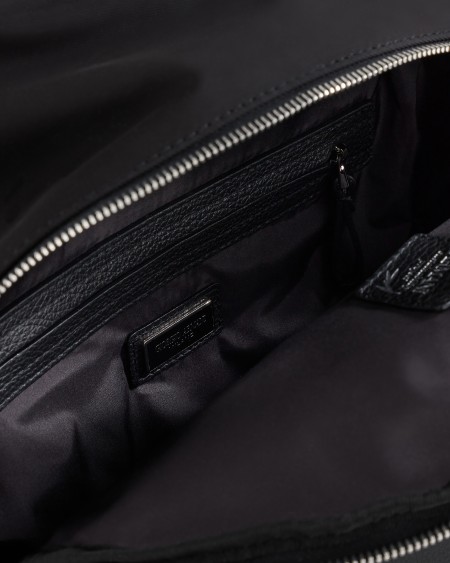 A|x Armani Exchange Recycled-nylon And Pebbled-leather Backpack ASV