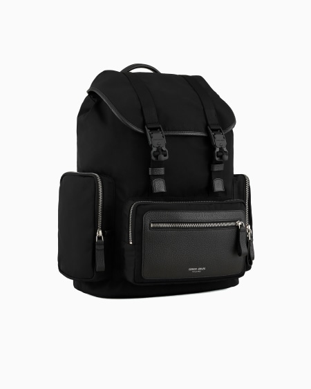 A|x Armani Exchange Recycled-nylon And Pebbled-leather Backpack ASV