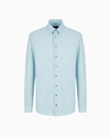 a|x armani exchange Regular-fit cotton-seersucker shirt