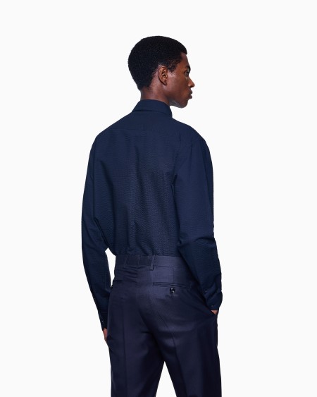 A|x Armani Exchange Regular-fit Cotton-seersucker Shirt