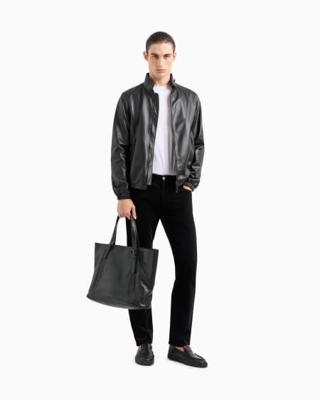 A|x Armani Exchange Regular-fit Five-pocket Trousers In Ribbed Cotton And Cashmere