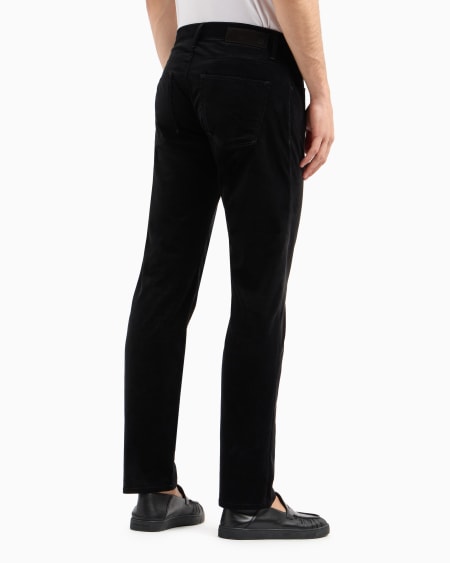 A|x Armani Exchange Regular-fit Five-pocket Trousers In Ribbed Cotton And Cashmere