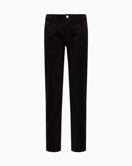 a|x armani exchange Regular-fit five-pocket trousers in ribbed cotton and cashmere