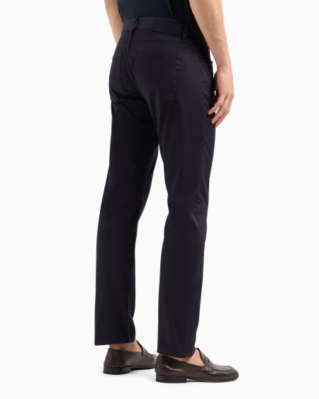 A|x Armani Exchange Regular-fit Five-pocket Trousers In Stretch Cotton