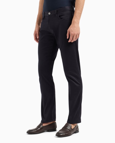 A|x Armani Exchange Regular-fit Five-pocket Trousers In Stretch Cotton