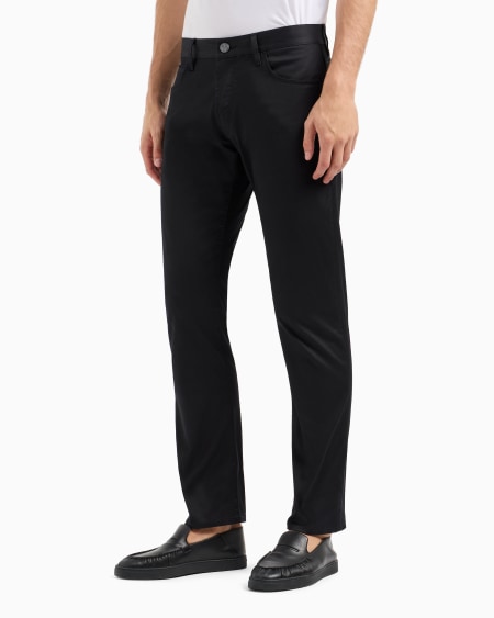 A|x Armani Exchange Regular-fit Five-pocket Trousers In Stretch Cotton