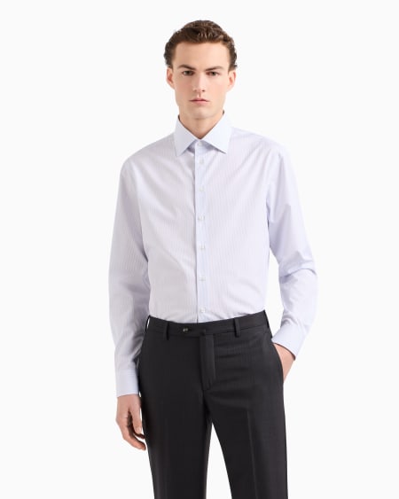 A|x Armani Exchange Regular-fit Shirt In Luxury Striped Cotton