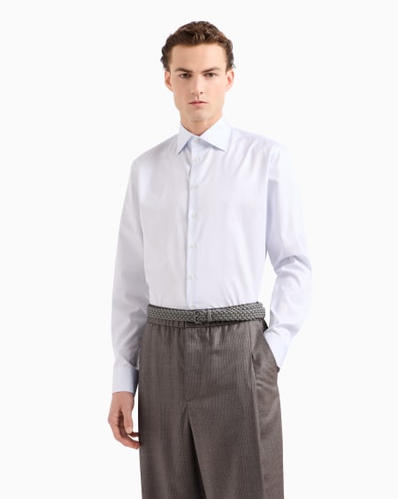 A|x Armani Exchange Regular-fit Shirt In Luxury Striped Cotton