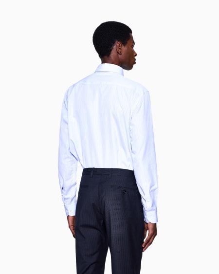 A|x Armani Exchange Regular-fit Shirt In Luxury Striped Cotton