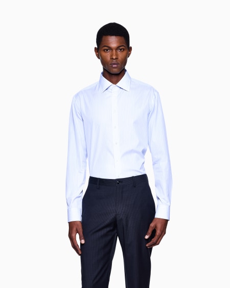 A|x Armani Exchange Regular-fit Shirt In Luxury Striped Cotton