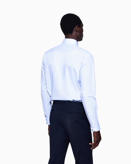 A|x Armani Exchange Regular-fit Shirt In Micro-check Cotton