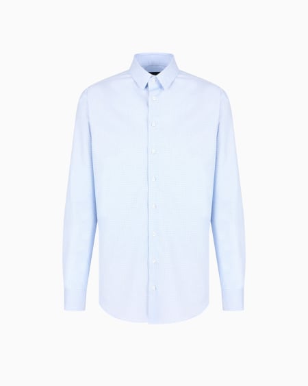 a|x armani exchange Regular-fit shirt in micro-check cotton