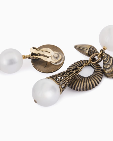 A|x Armani Exchange Resin And Brass Pendant Earrings