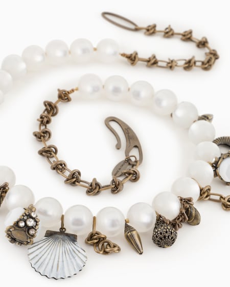 A|x Armani Exchange Resin Choker Necklace With Brass Pendants