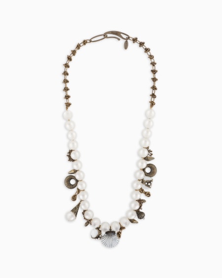 a|x armani exchange Resin choker necklace with brass pendants