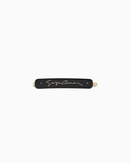 a|x armani exchange Resin hair clip with signature logo