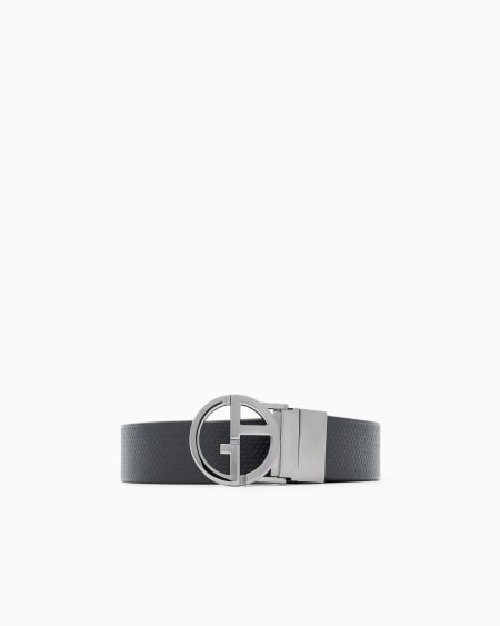 a|x armani exchange Reversible GA belt in brushed calfskin