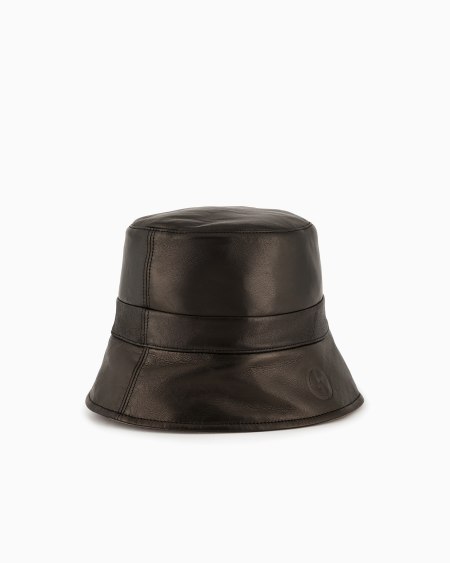 a|x armani exchange Reversible nappa-leather cloche hat