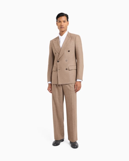A|x Armani Exchange Royal Line Double-breasted Suit In Stretch Virgin Wool And Cashmere