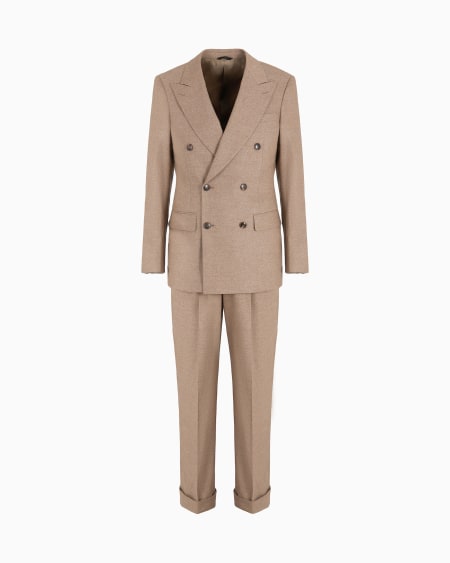 a|x armani exchange Royal Line double-breasted suit in stretch virgin wool and cashmere