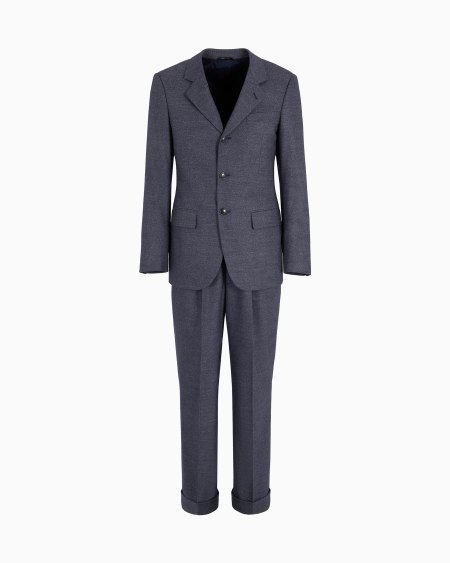 a|x armani exchange Royal Line single-breasted suit in denim-effect virgin wool and cashmere